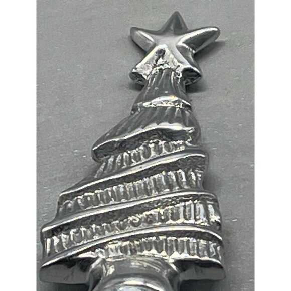 set of 2 silver metal wine corks shaped like Christmas trees with star on top 6" - Picture 4 of 6